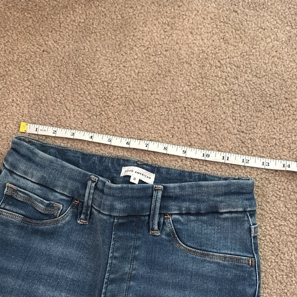 Good American Blue Pull On Straight Leg Jeans size 2 - Picture 3 of 7